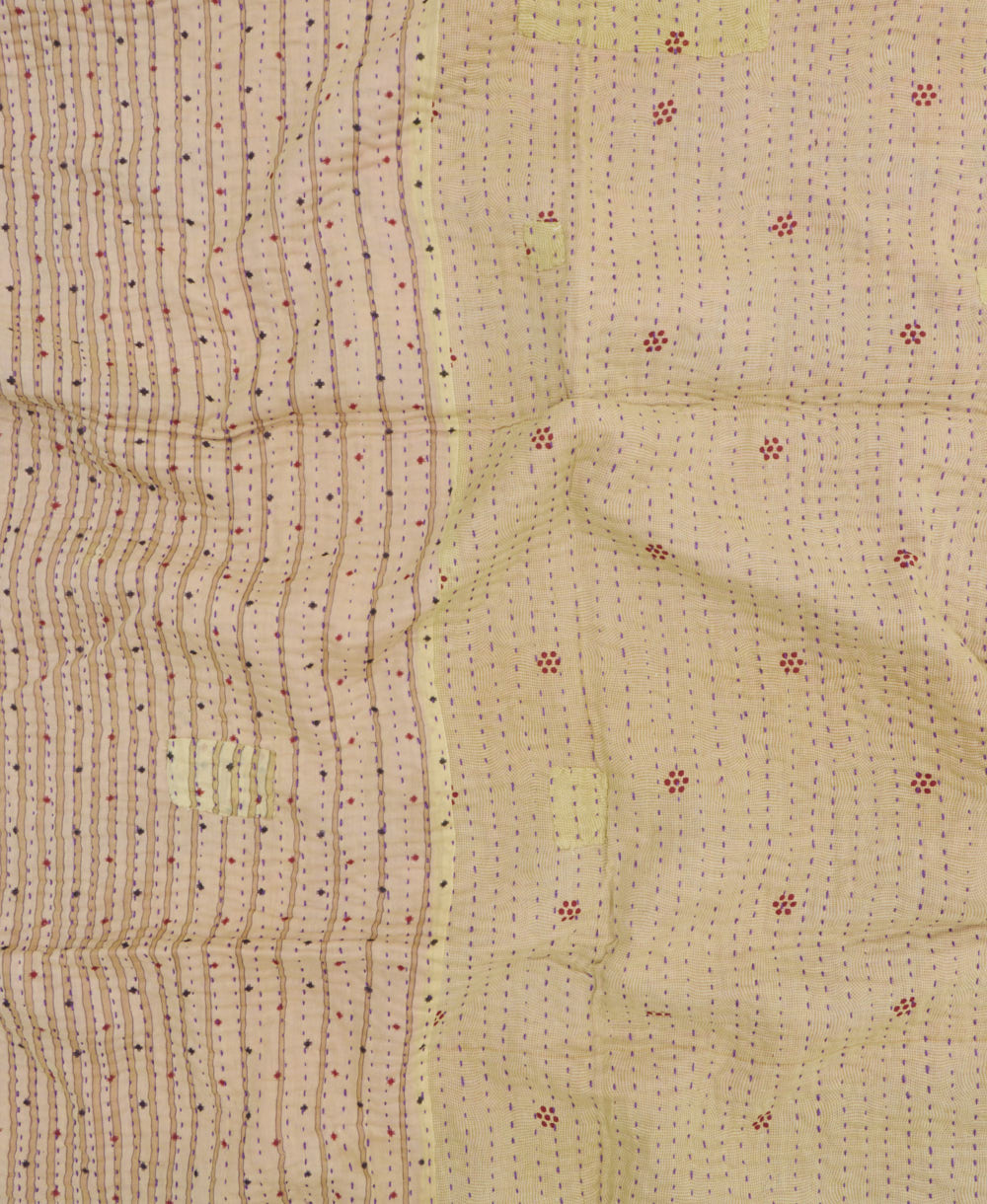 kantha blanket with kantha stitching