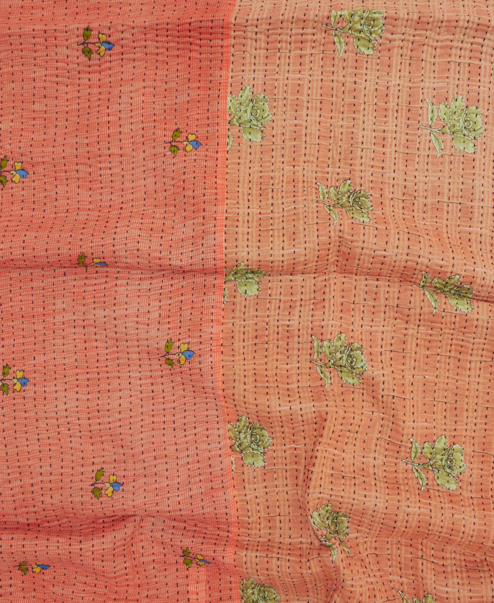 kantha blanket with kantha stitching