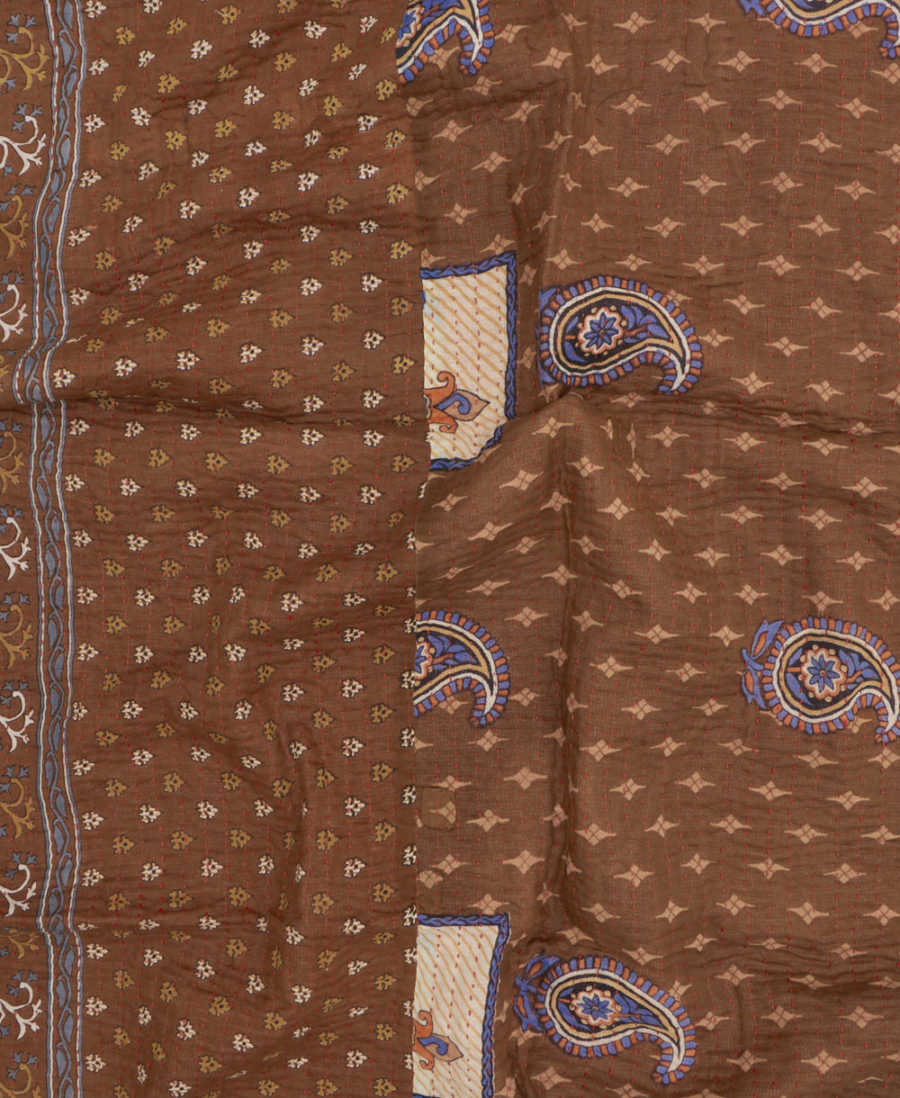 kantha blanket with kantha stitching