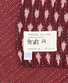 small kantha blanket with signature of the maker on the tag