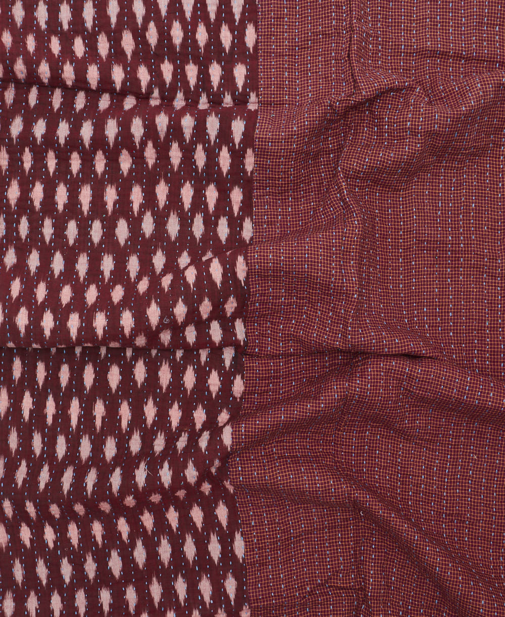kantha blanket with kantha stitching