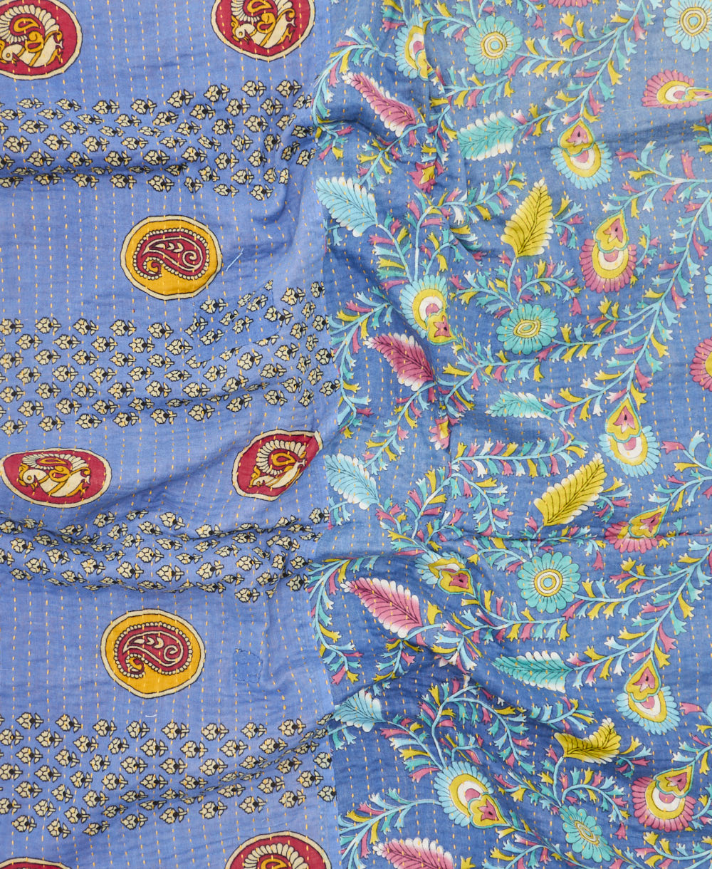 kantha blanket with kantha stitching