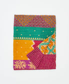 small kantha quilt handmade in India by women artisans from vintage cotton saris