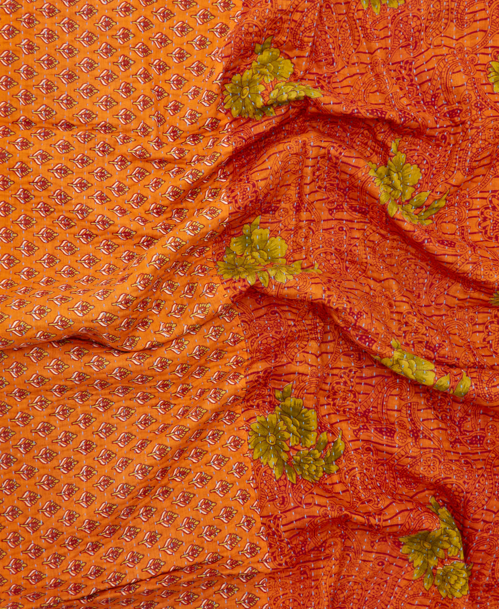 kantha blanket with kantha stitching