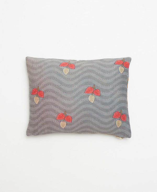 reversible bohemian throw pillow made from upcycled vintage fabrics from India