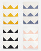 your choice of 4 colorways for Anchal's small triangle quilt throw made from organic cotton