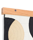 long bar quilt hanger made from real wood in oak finish with silver-tone hardware accents