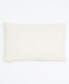 back of stamp lumbar pillow in solid natural white made from 100% organic cotton