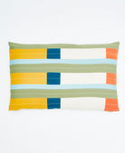 colorful lumbar pillow with rainbow modern stripe pattern by Anchal