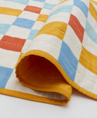 tile baby quilt handmade in India by women artisans and non-toxic dyes