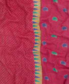 soft twin kantha blanket in hot pink & sunshine yellow paisley pattern made from upcycled vintage cotton saris