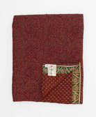 sangria red paisley quilted throw in twin size handmade in India by Anchal artisans