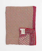 pink & red ditsy floral quilted throw in twin size handmade in India by Anchal artisans