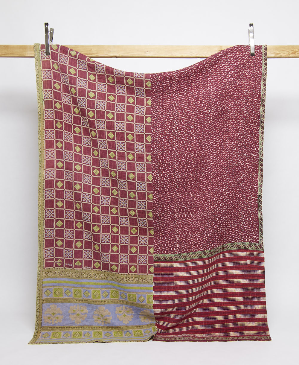 twin kantha quilt handmade in India