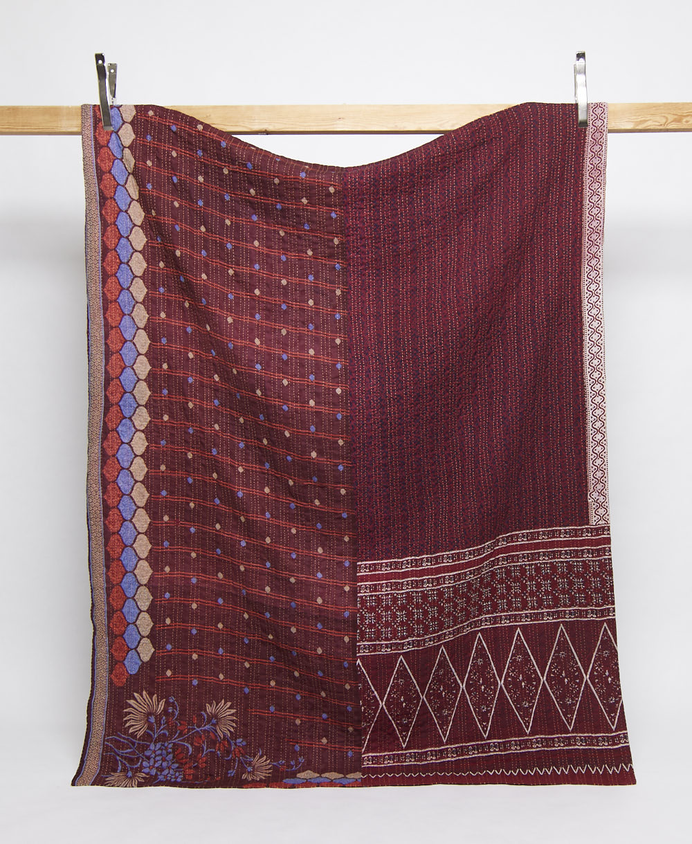 twin kantha quilt handmade in India