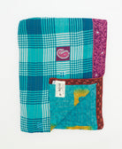 soft twin kantha blanket made from upcycled vintage cotton saris