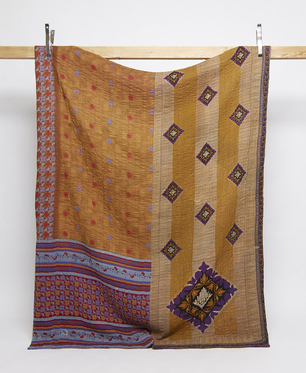 twin kantha quilt handmade in India