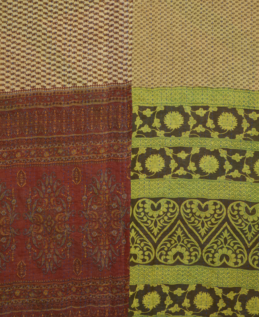 quilted throw in twin size handmade in India by Anchal artisans