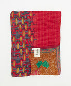 soft twin kantha blanket made from upcycled vintage cotton saris