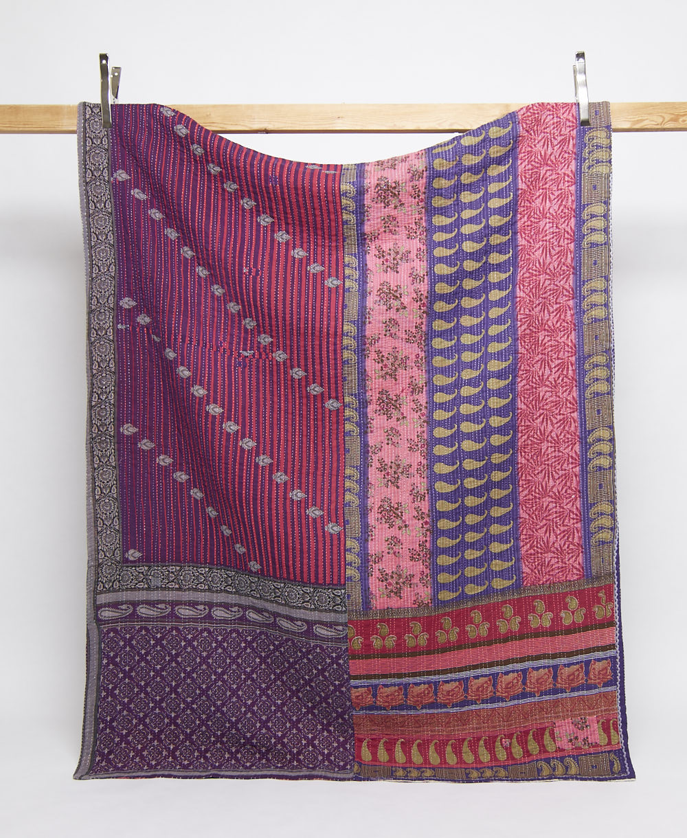 twin kantha quilt handmade in India