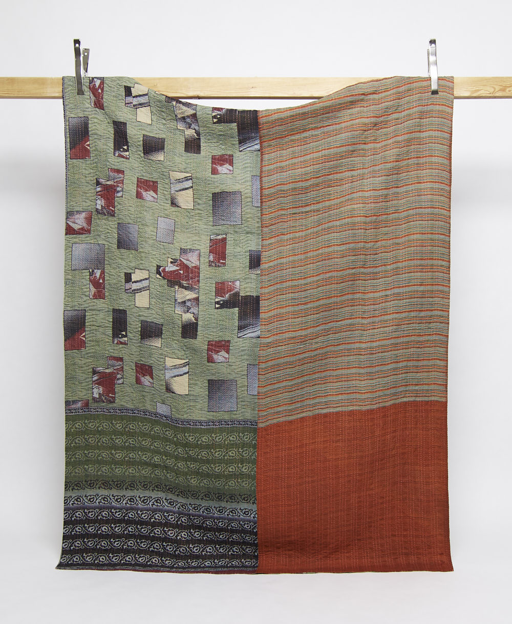 twin kantha quilt handmade in India