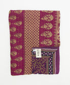 soft twin kantha blanket made from upcycled vintage cotton saris