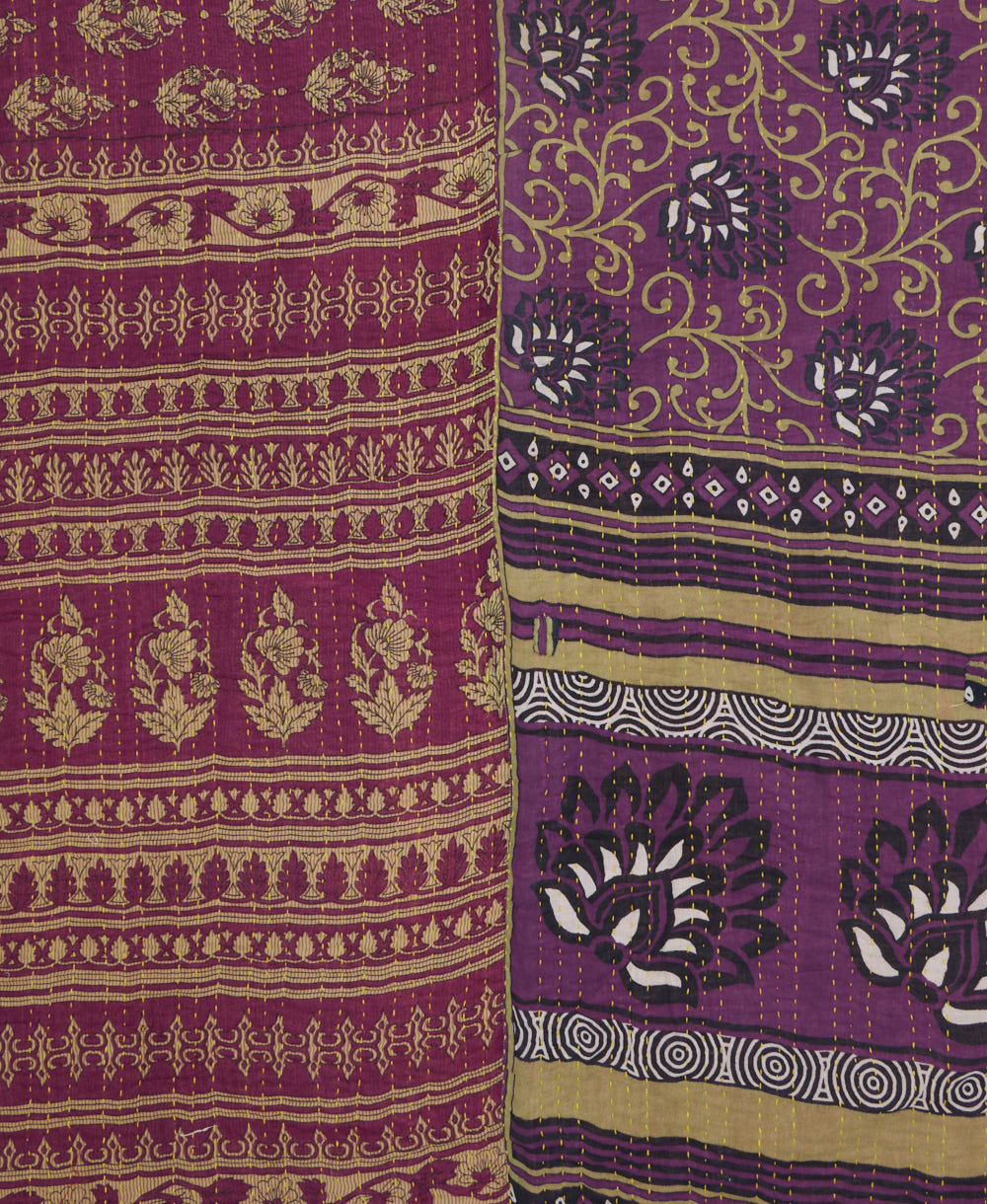 quilted throw in twin size handmade in India by Anchal artisans