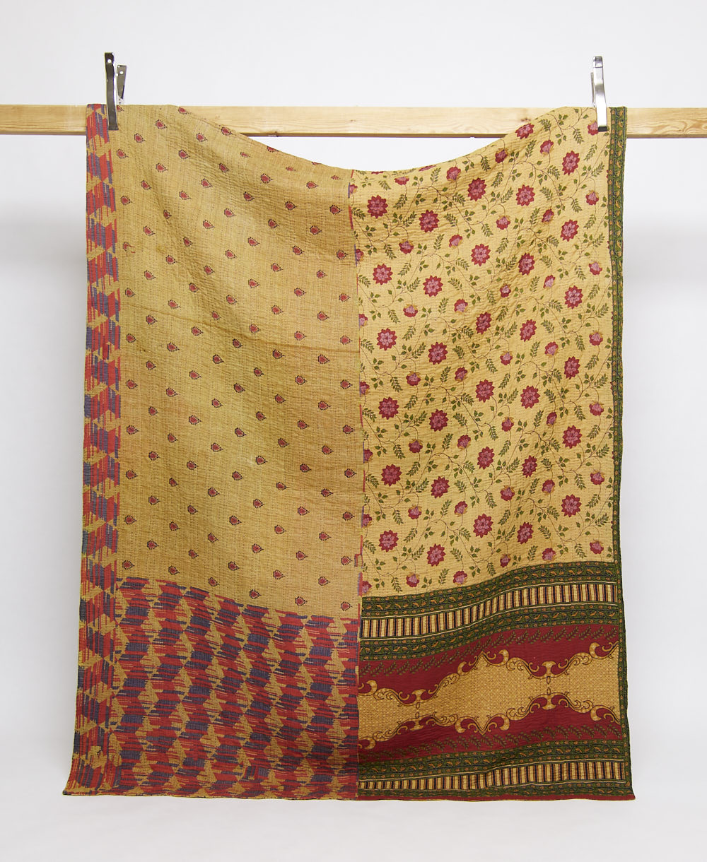 twin kantha quilt handmade in India