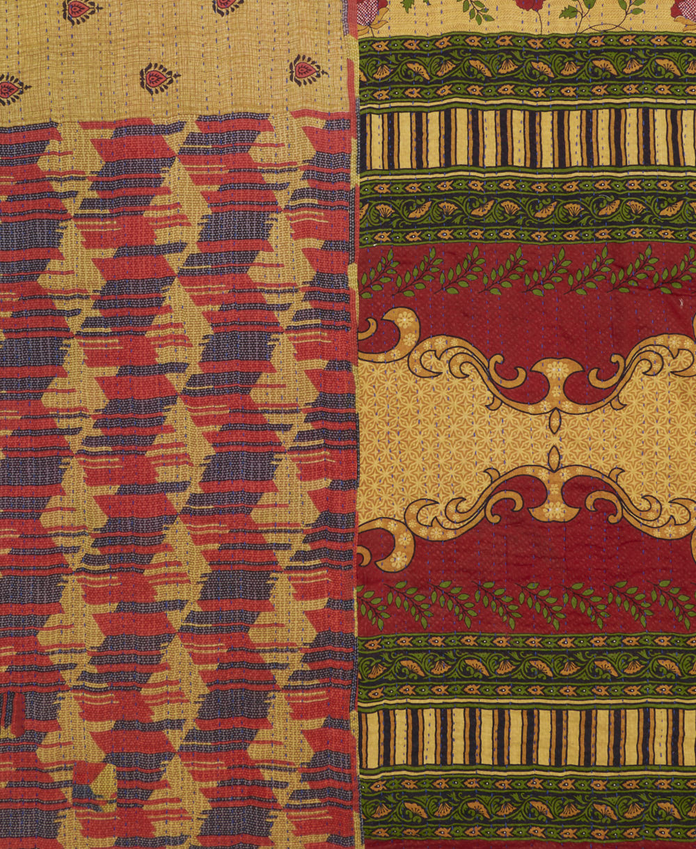 quilted throw in twin size handmade in India by Anchal artisans