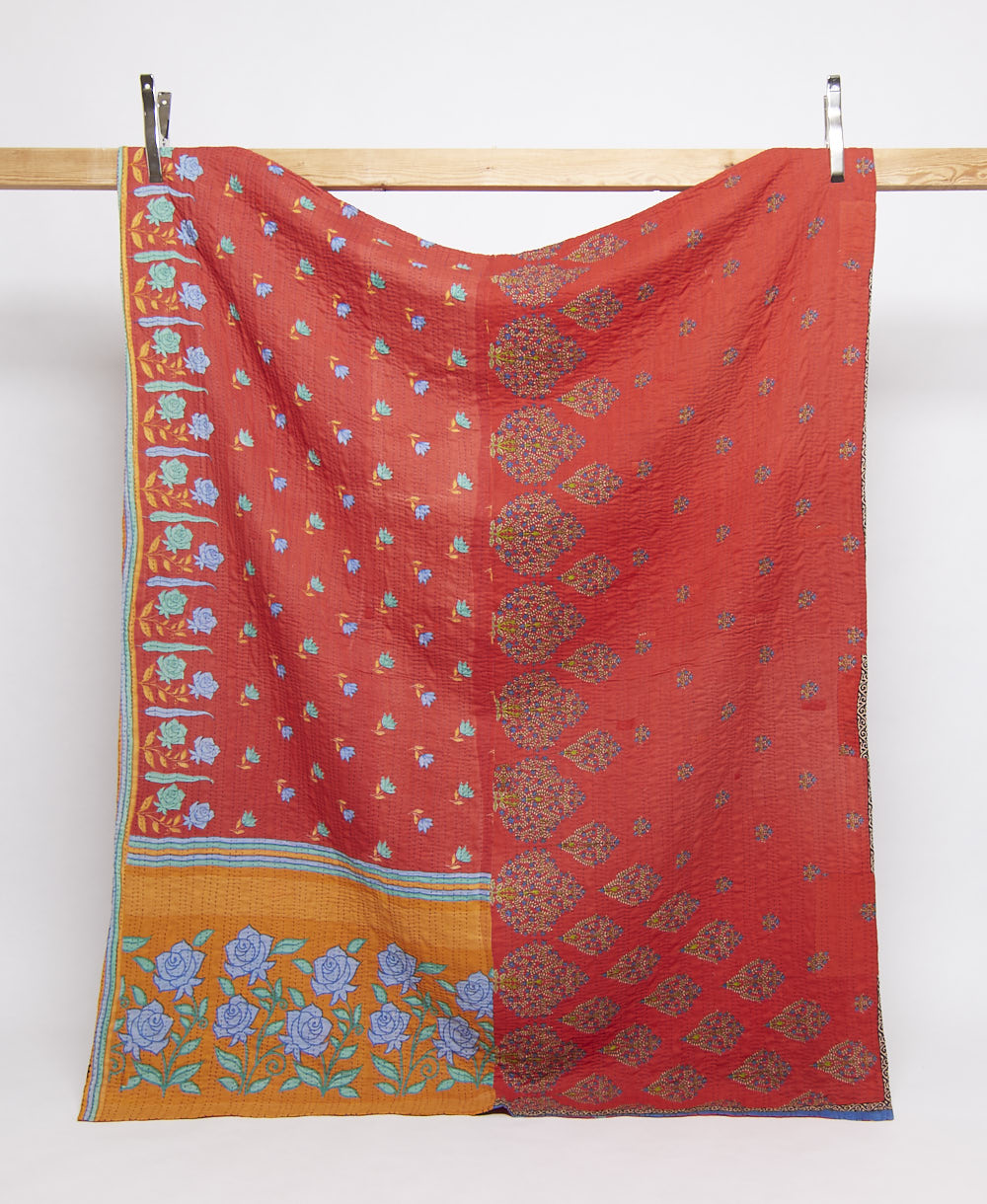 twin kantha quilt handmade in India