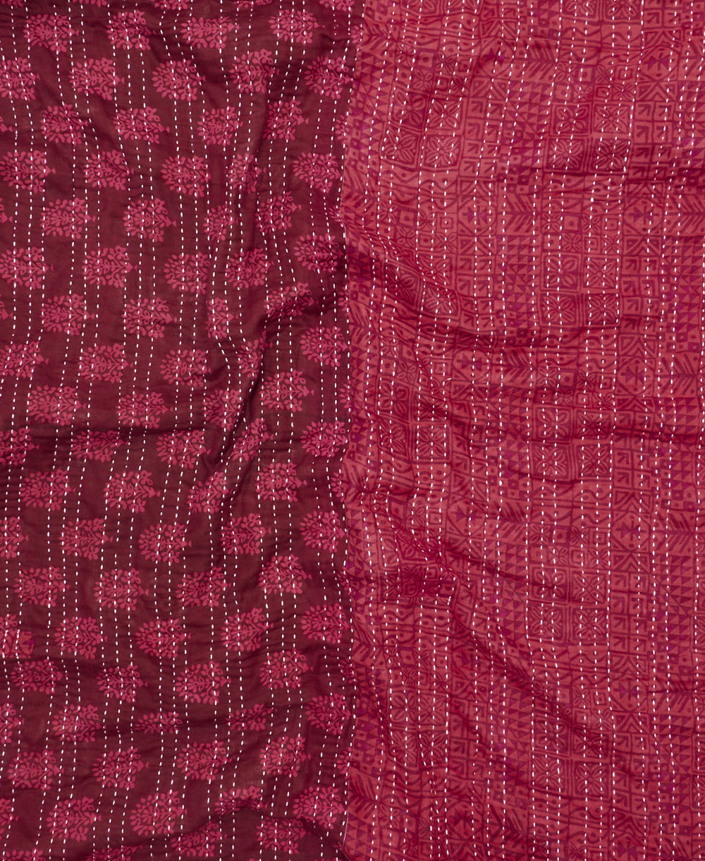 quilted throw in twin size handmade in India by Anchal artisans