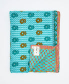 soft twin kantha blanket made from upcycled vintage cotton saris
