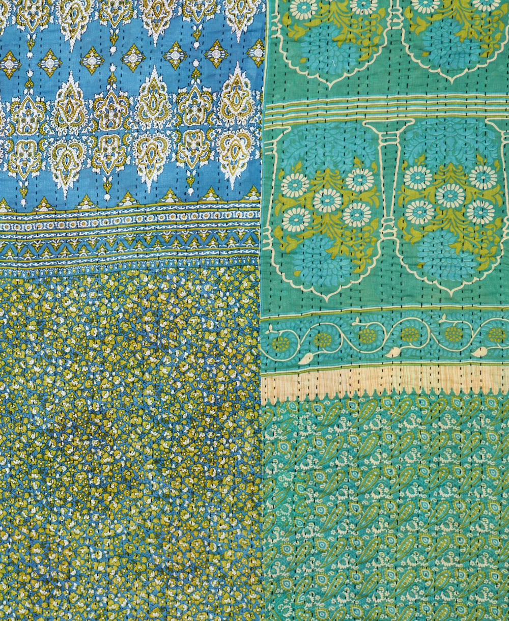 quilted throw in twin size handmade in India by Anchal artisans
