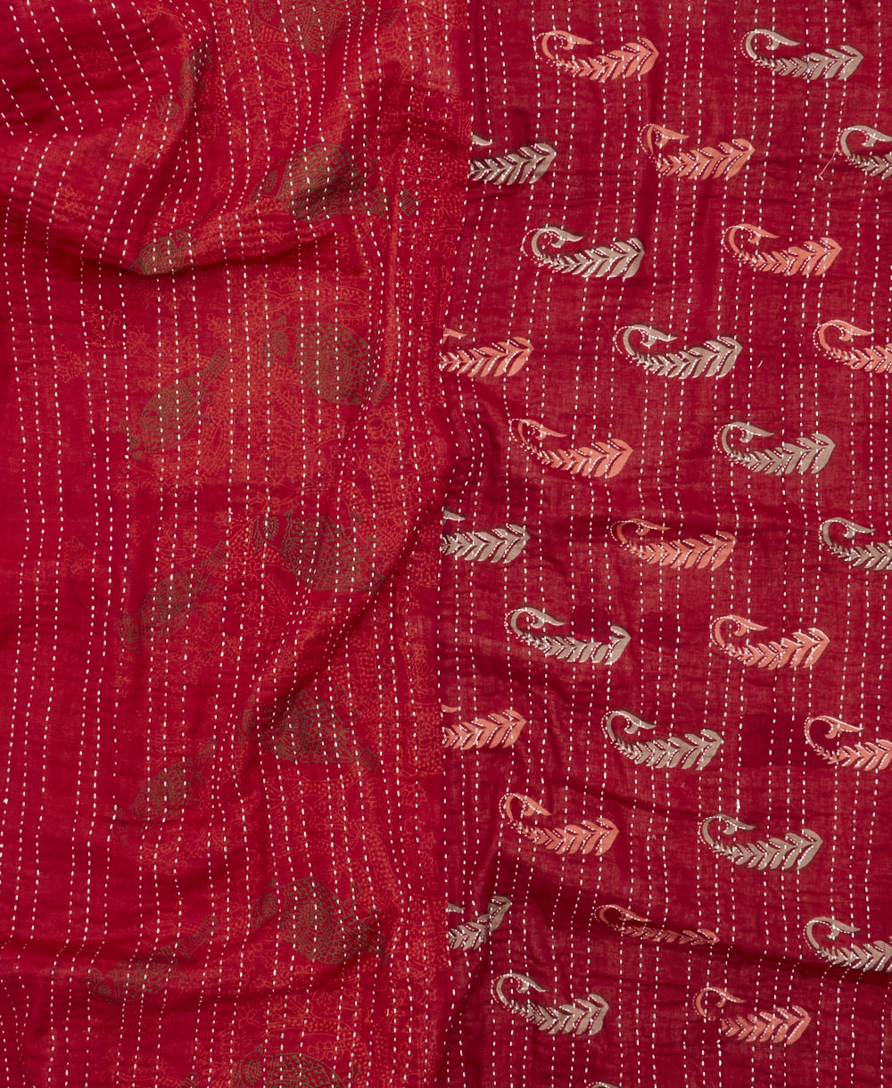 quilted throw in twin size handmade in India by Anchal artisans