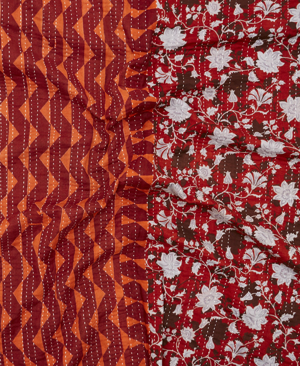 quilted throw in twin size handmade in India by Anchal artisans