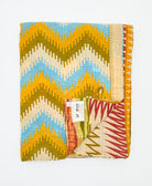 soft twin kantha blanket made from upcycled vintage cotton saris