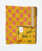 soft twin kantha blanket made from upcycled vintage cotton saris