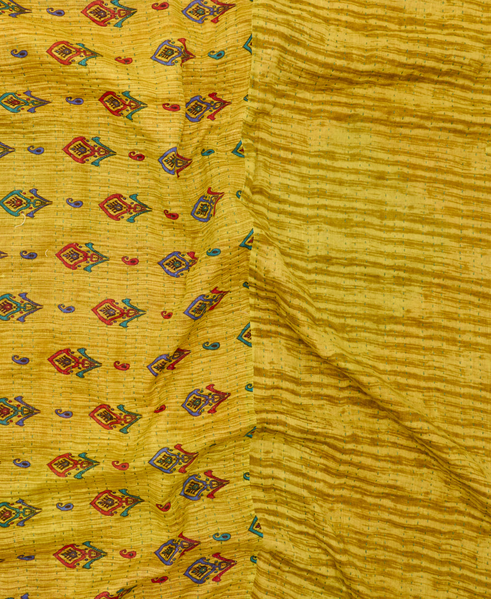 quilted throw in twin size handmade in India by Anchal artisans