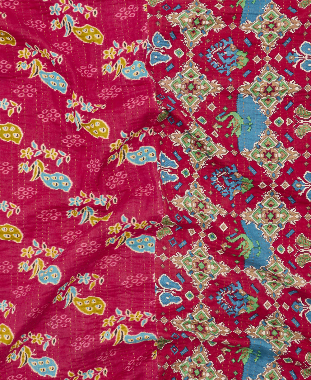 quilted throw in twin size handmade in India by Anchal artisans