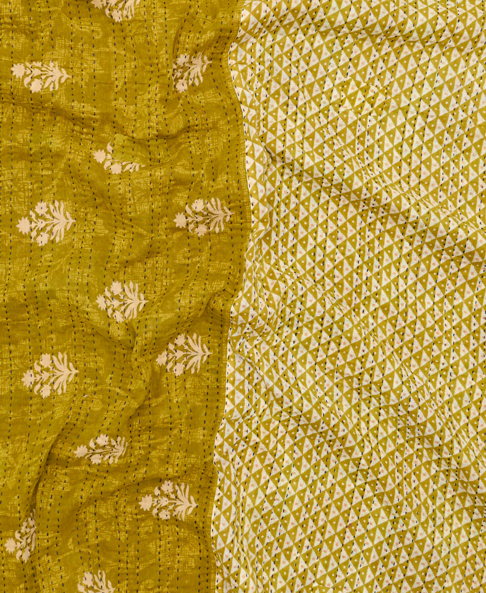 quilted throw in twin size handmade in India by Anchal artisans