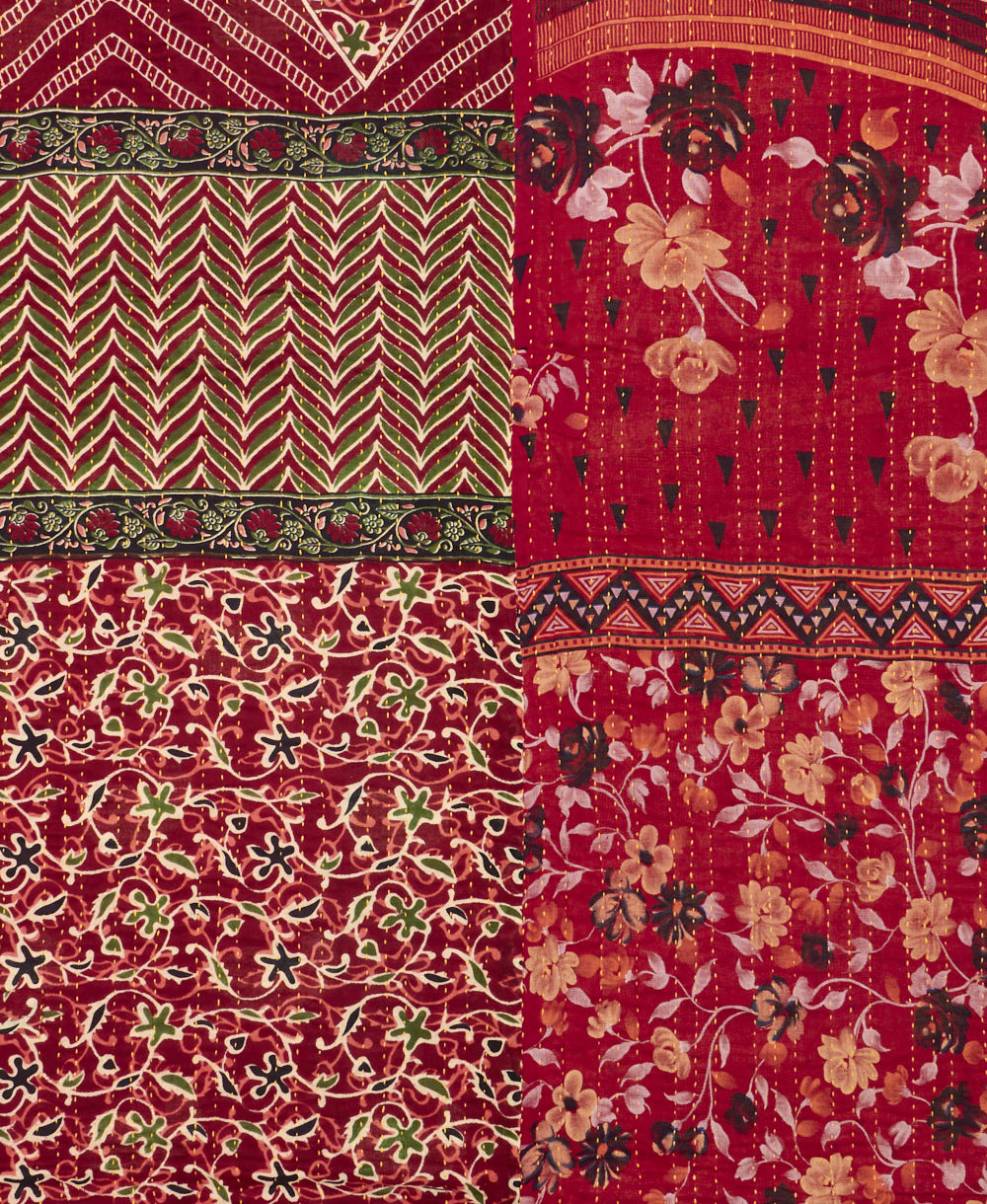 quilted throw in twin size handmade in India by Anchal artisans