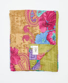 soft twin kantha blanket made from upcycled vintage cotton saris