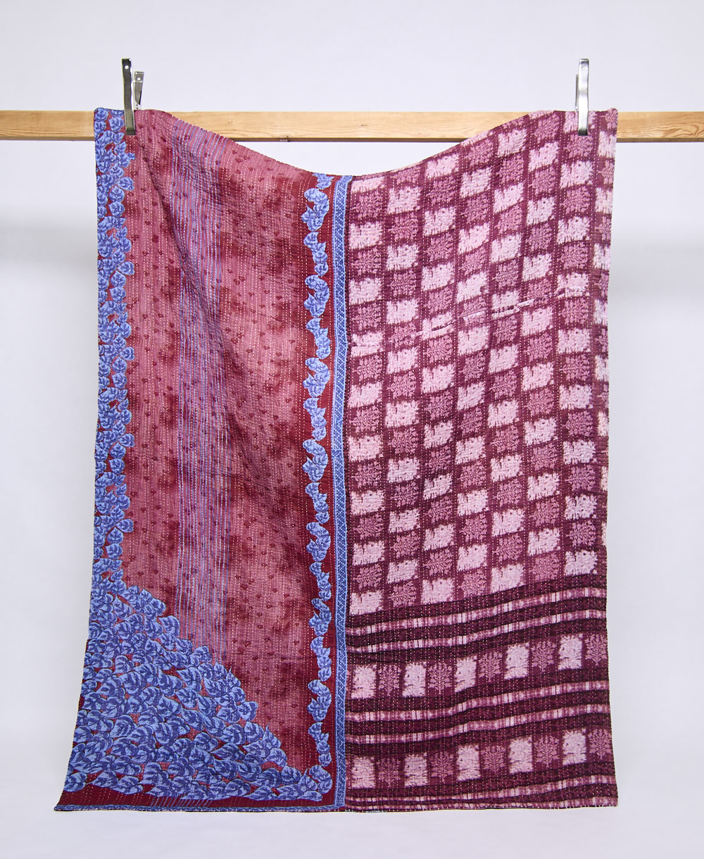 twin kantha quilt handmade in India