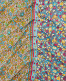 soft twin kantha blanket made from upcycled vintage cotton saris