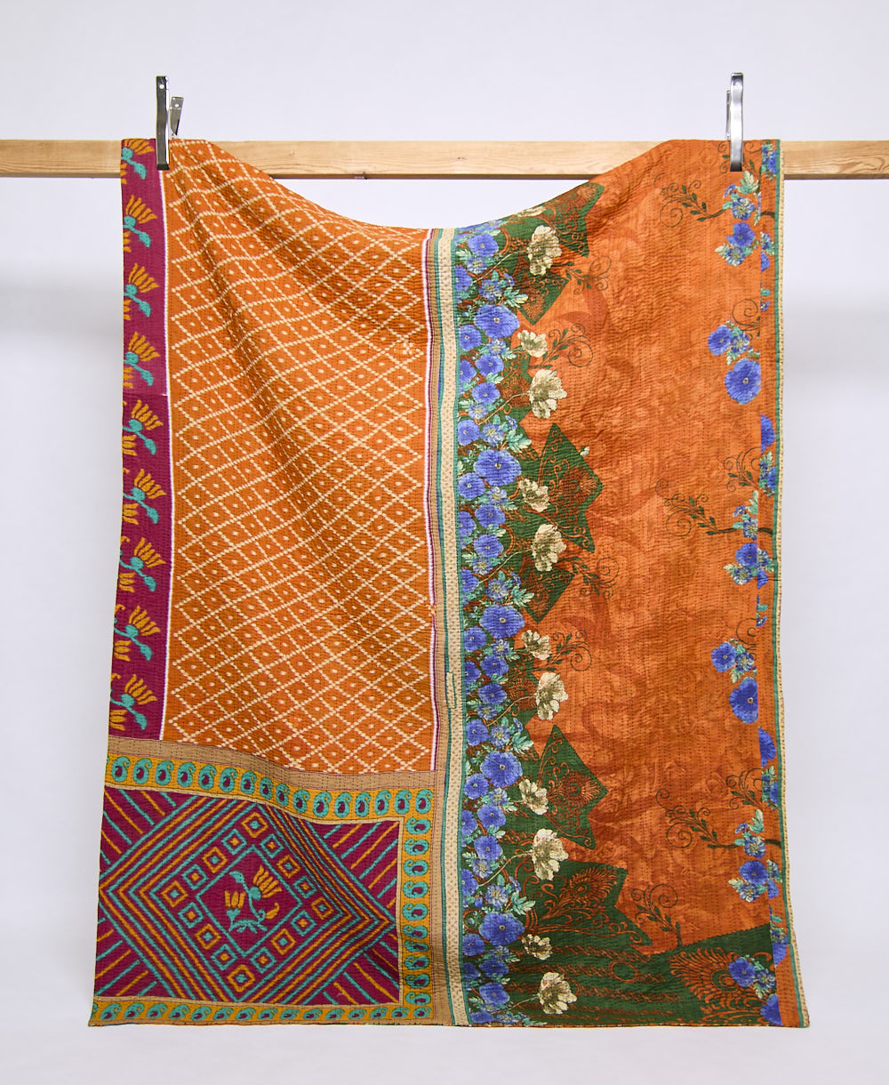 twin kantha quilt handmade in India