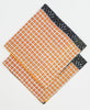 embroidered bandana scarf in a one-of-a-kind orange square pattern
