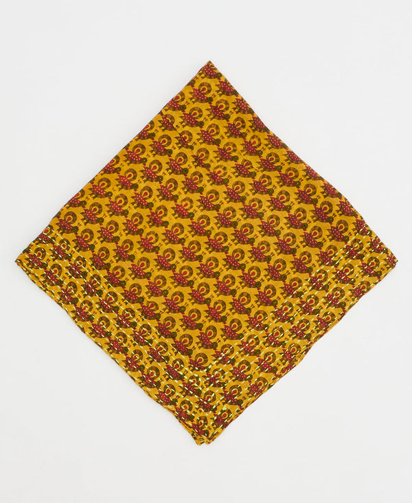 mustard bird print cotton bandana scarf handmade in India
