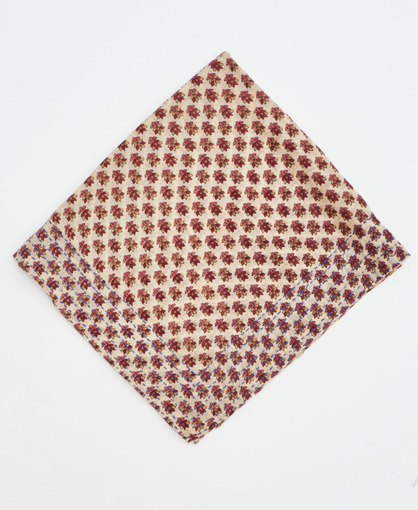 pink and marron floral cotton bandana scarf handmade in India
