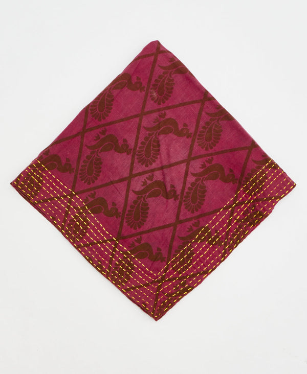 paisley maroon cotton bandana scarf handmade in India
