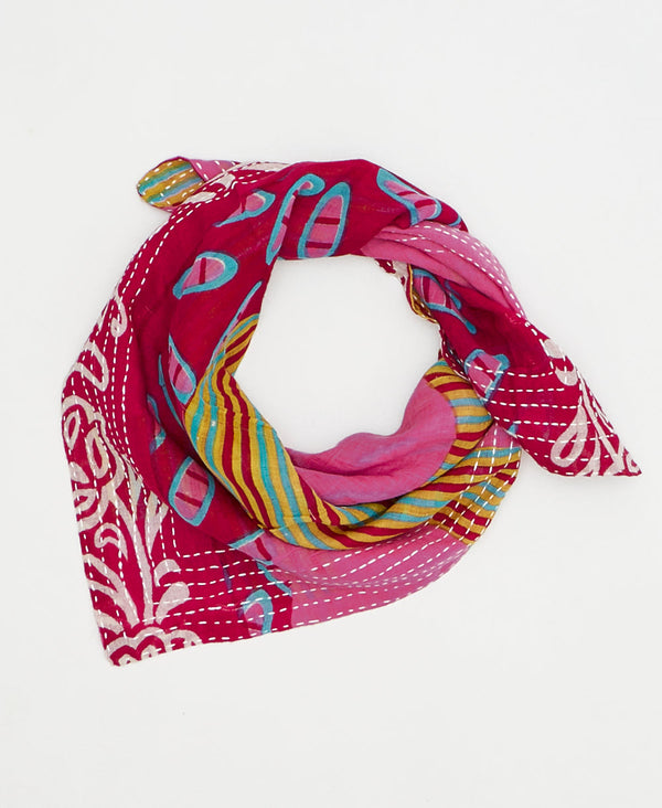 artisan-made vintage cotton bandana in a bold abstract design
